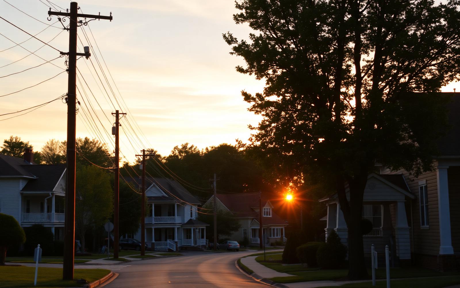 A quiet Knox County residential street at dawn